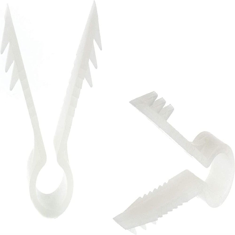 THE CIMPLE CO Stucco and Drywall Cable Clips for Coaxial and Similar Cables - Push-in Masonry Anchors - RG59, RG6, Ethernet, and Similar - White, 10 Pieces