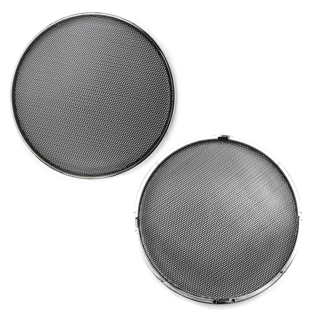 Fielect 2Pcs 5.5 inch Speaker Grill Cover Metal Mesh Speaker Covers Subwoofer Grill Guard Protector Audio Accessories Black Grill Silver Trim