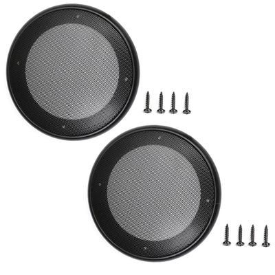 Fielect 2Pcs 5 inch Speaker Grill Cover Mesh Decorative Circle Woofer Guard Protector Cover Audio Accessories Black Cloth Cover with 8 Screws