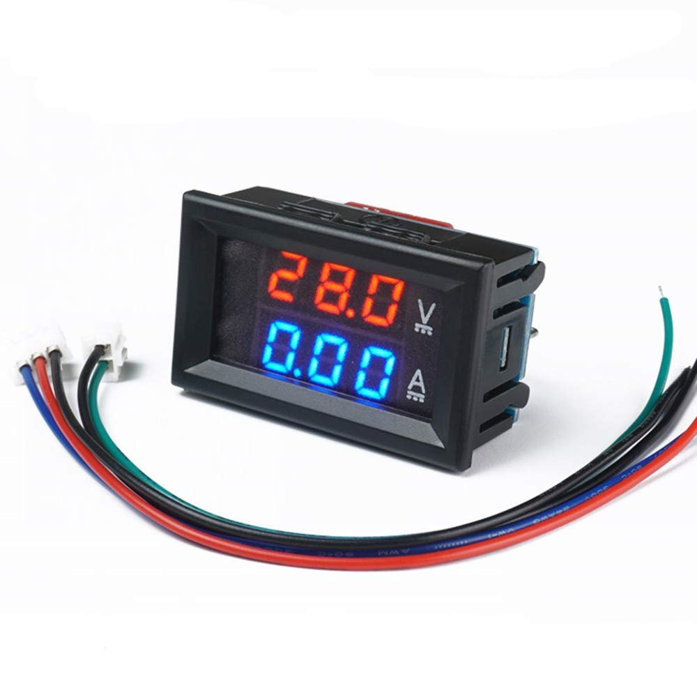 Taidacent Modbus RTU Power Monitor Energy Meter DC Voltage Current Meter Ammeter RS485 TTL Isolated 100V 5A 10A 50A 100A Dual LCD Display (100V5A_Modbus Protocol_485 Isolation)