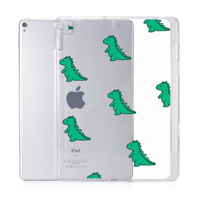 JOYLAND Dinosaur Pad Case Cover for iPad 7th/8th/9th Generation Clear Case Green Dinosaur Flexible Soft Transparent TPU with Pencil Holder Shell Cover for 10.2" iPad 2019/2020/2021