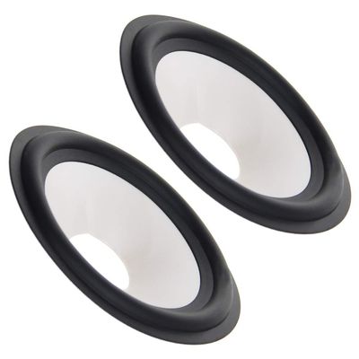 Fielect 2Pcs 4 inches Paper Speaker Cone Subwoofer Cones Drum Paper 0.8 inches Inner Diameter with Rubber Surround