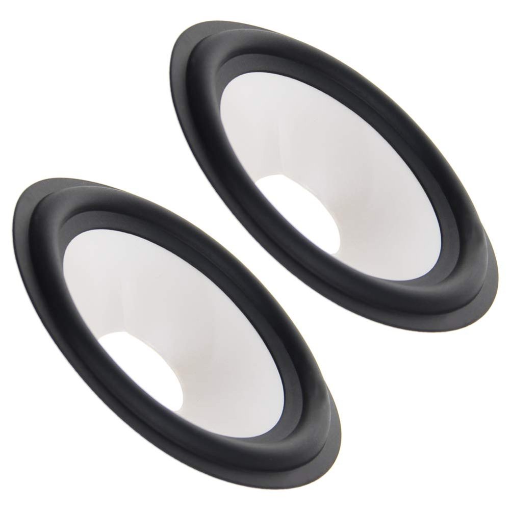 Fielect 2Pcs 4 inches Paper Speaker Cone Subwoofer Cones Drum Paper 0.8 inches Inner Diameter with Rubber Surround