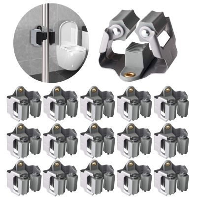 3-H Mop and Broom Holder Wall Mount,Mop Hanger 15 Pack for Organizing Yard Tool,Rake Handle up to 1.38Inch