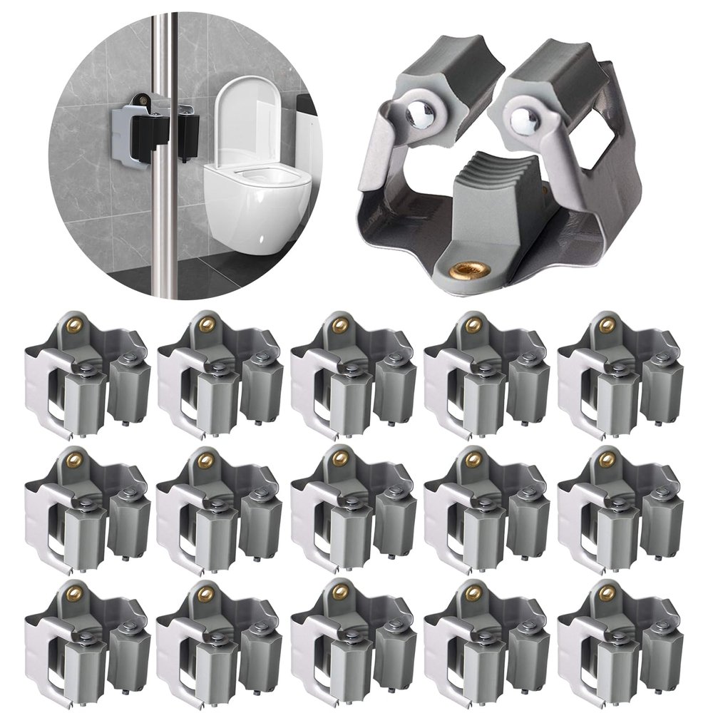 3-H Mop and Broom Holder Wall Mount,Mop Hanger 15 Pack for Organizing Yard Tool,Rake Handle up to 1.38Inch