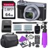 Canon PowerShot G7 X Mark III Digital Camera (Silver) with 64GB U3 SD Memory Card + Replacement Battery + Accessory Bundle (Renewed) view 1