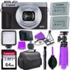 Canon PowerShot G7 X Mark III Camera w/ 1 Inch Sensor & 4k Video - Wi-Fi & Bluetooth Enabled (Silver) & LED Video Light, 64GB Transcend Memory Card, Extra Battery + Accessory Bundle (Renewed) view 1