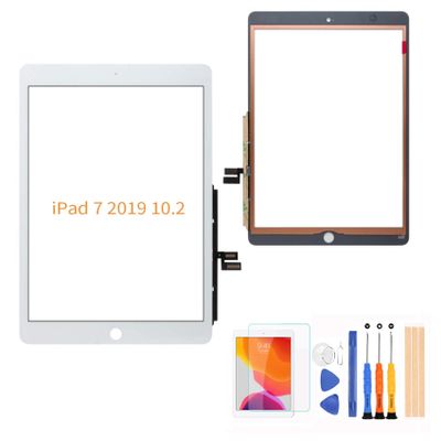 A-MIND for iPad 7 ipad 2019 10.2" A2197 A2198 A2200 Touch Screen Replacement LCD not Included, No Instructions Front Glass Panel Replacementwith Free Tool Kits & Screen Protector(White)