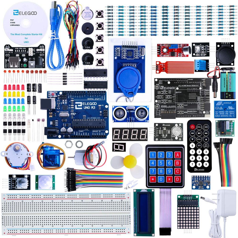 ELEGOO Upgraded UNO R3 Most Complete Starter Kit V2.0 with Tutorials Compatible with Arduino STEM Projects for Teens Adults Robotics & Engineering Kits Science | Coding | Programming Set