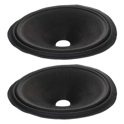 Fielect 2Pcs 10 inches Paper Speaker Cone Subwoofer Cones Drum Paper 1.5 inches Inner Diameter with 2 Cloth Surround