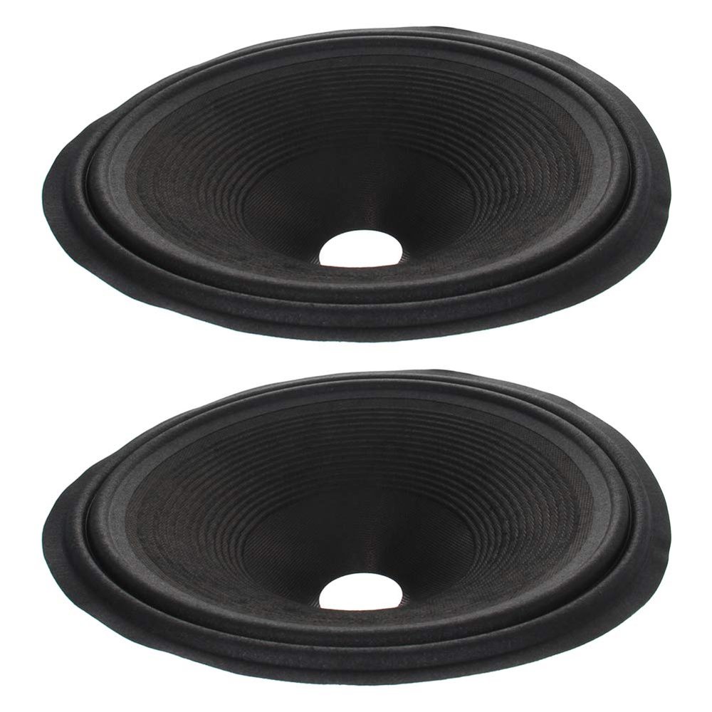 Fielect 2Pcs 10 inches Paper Speaker Cone Subwoofer Cones Drum Paper 1.5 inches Inner Diameter with 2 Cloth Surround