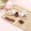 10 Pcs Cord Organizer, Portable Leather Cable Cord Stocking Stuffers for Men USB Straps Earphone Winder with Leather Handmade (Brown/white) view 3
