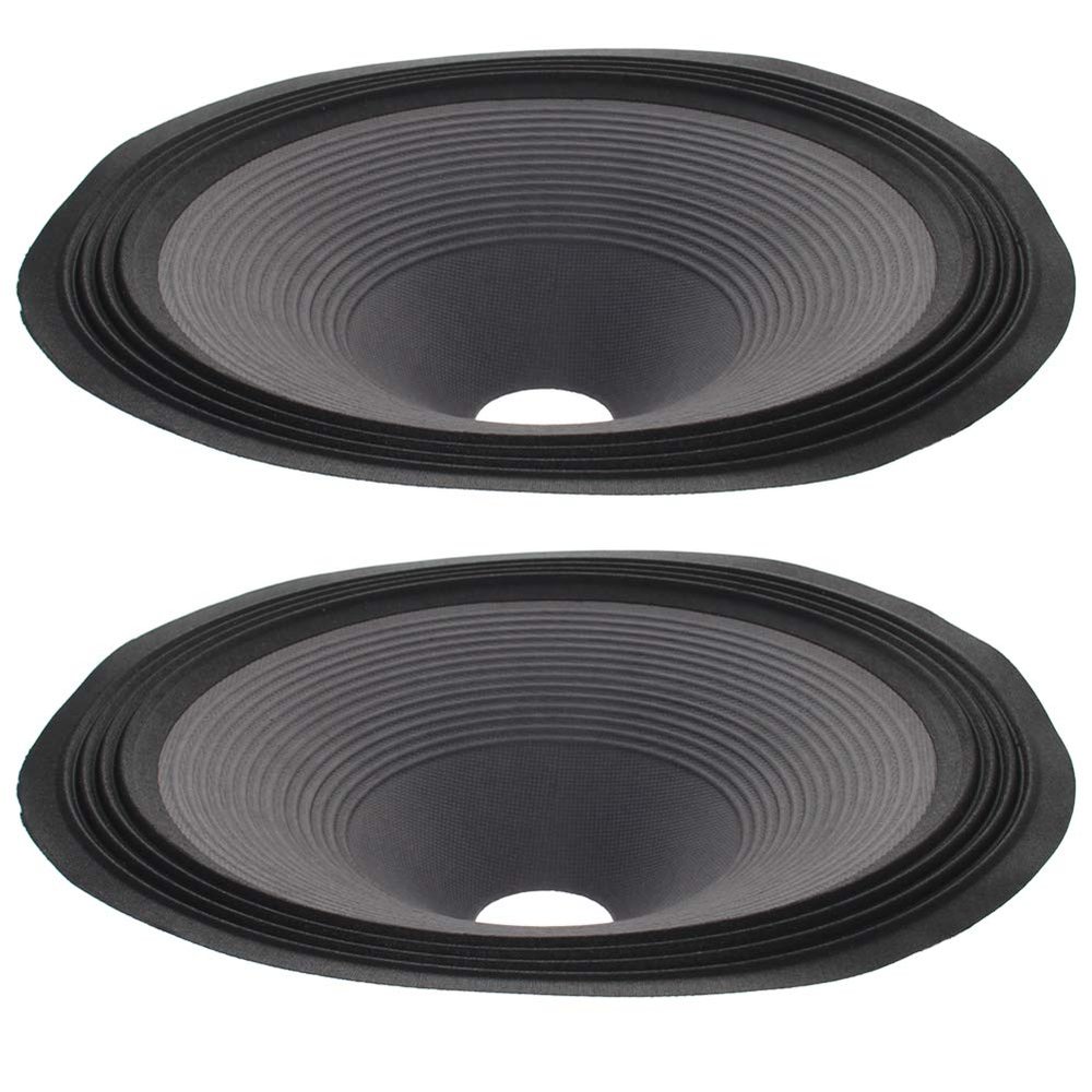 Fielect 2Pcs 10 inches Paper Speaker Cone Subwoofer Cones Drum Paper 1.5 inches Inner Diameter with 4 Cloth Surround Purple Gray