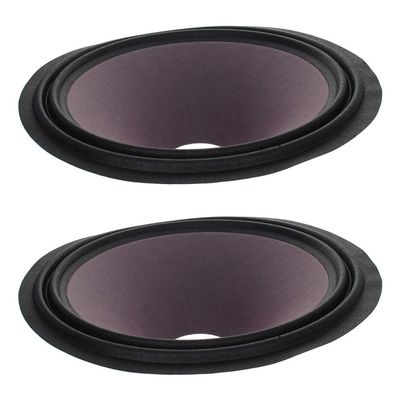 Fielect 2Pcs 10 inches Paper Speaker Cone Subwoofer Cones Drum Paper 1.5 inches Inner Diameter with 2 Cloth Surround Purple