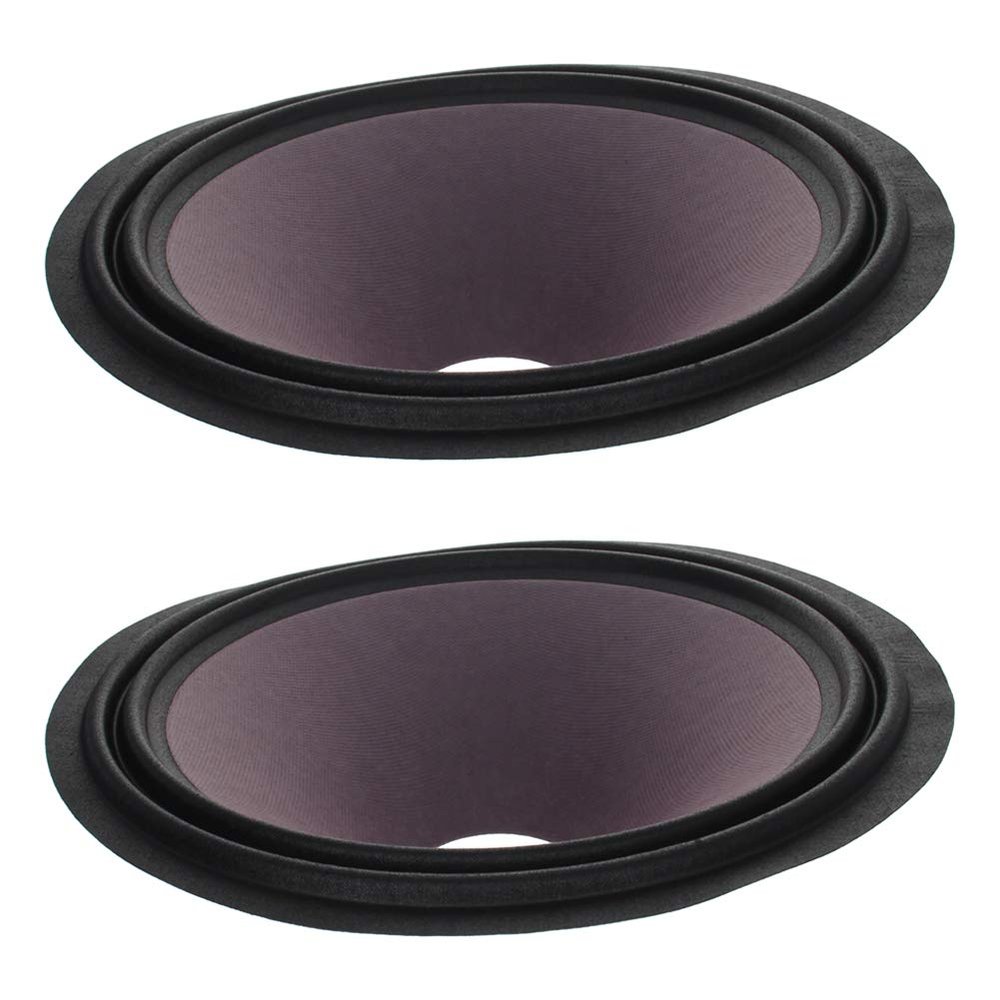 Fielect 2Pcs 10 inches Paper Speaker Cone Subwoofer Cones Drum Paper 1.5 inches Inner Diameter with 2 Cloth Surround Purple