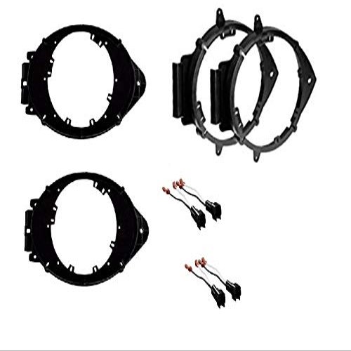 2 Pair 6.5" 6.75" Car Door Speaker Install Adapter Brackets with Speaker Wire Connectors Made for Chevrolet/GMC: 2014-2022 Silverado 1500, 2015-2022 Silverado 2500/3500, 2015-2022 Tahoe + More