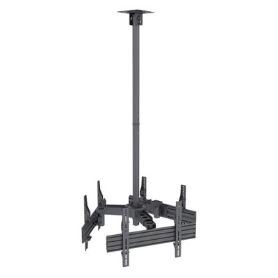 Mount-It! Triple Screen TV Ceiling Mount | Multi-Display Commercial Grade Ceiling Bracket for Three Flat Screen Displays | Adjustable Height, Fits Up to 600x400, 198 Lbs Capacity