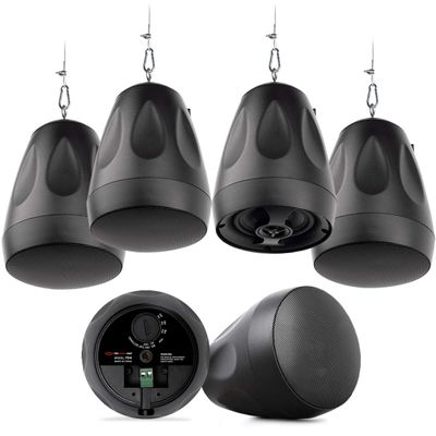 Pure Resonance Audio PD4 4" Pendant Speaker Package - 6 Speakers