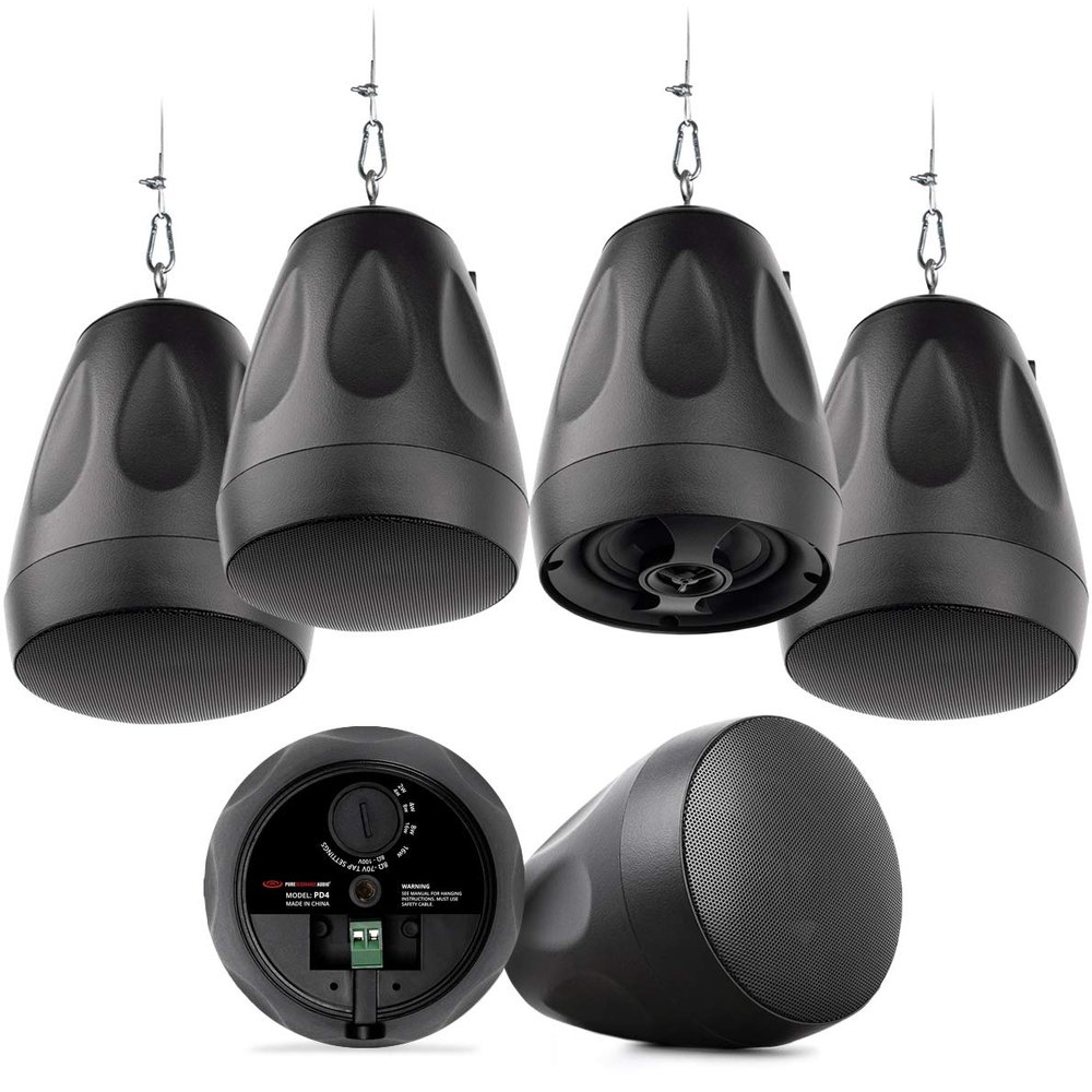 Pure Resonance Audio PD4 4" Pendant Speaker Package - 6 Speakers