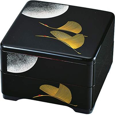 6.5 Square Double Layer Black Inner Red Matsuba Crane