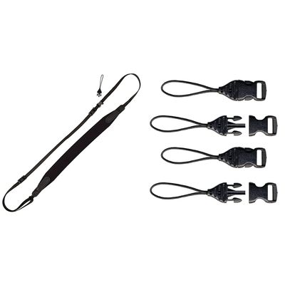 OP/TECH USA 3401002 Compact Sling for Cameras (Black) & USA 1301082 Mini QD Loops - 1.5mm - System Connectors