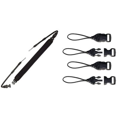 OP/TECH USA Mirrorless Strap - Camera Strap with Quick Disconnects for Lightweight Mirrorless Cameras (Black) & USA 1301082 Mini QD Loops - 1.5mm - System Connectors