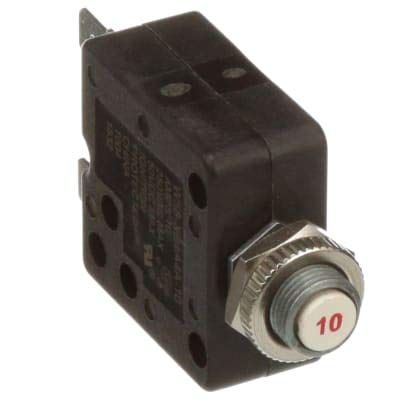 TE CONNECTIVITY W58-XB1A4A-10 Circuit Breaker Therm Push 10A Panel 1 Pole Vol-Rtg 250/50VAC/VDC W58-XB1A4A-10