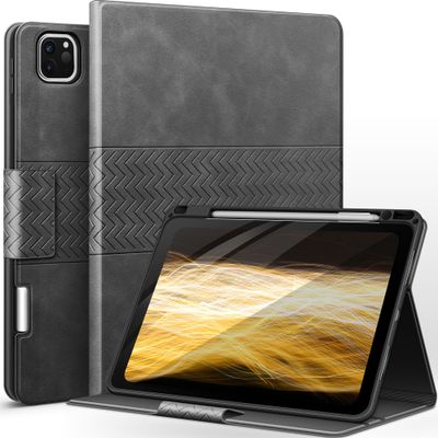 auaua Case for iPad Pro 11 inch (4th, 3rd, 2nd, & 1st Gen) with Pencil Holder, Auto Sleep/Wake, PU Leather(Grey)