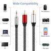 Nanxudyj 3.5mm to 2RCA Audio Cable 3ft,Nylon-Braided 3.5mm AUX to 2RCA Audio Cable for Stereo Receiver Speaker Smartphone Tablet HDTV MP3 Player & More Stereo Cable Audiophiles Headphone 2RCA Cable view 3
