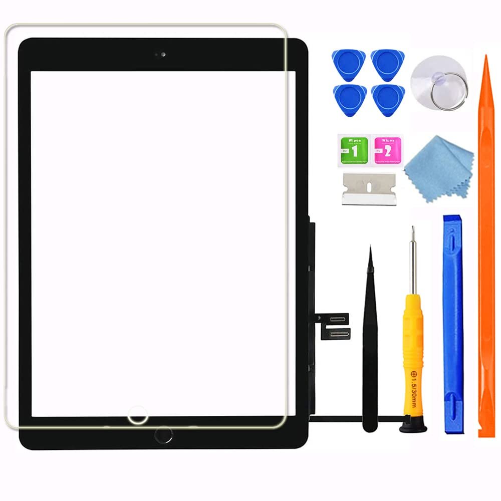 for iPad 7/8 (7th 8th Gen) Screen Replacement Digitizer Touch Glass 10.2", for 7th 8th Generation A2197 A2198 A2200 A2270 A2428 A2429 A2430, Full Repair Kit+Home Button[NO TouchID Chip] [NO LCD]