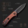 CIVIVI Elementum Pocket Knife, Folding Knife for EDC with 2.96" D2 Black Stonewashed Blade Cuibourtia Wood Handle, Flipper Knife with Clip for Men C907U view 2