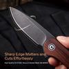 CIVIVI Elementum Pocket Knife, Folding Knife for EDC with 2.96" D2 Black Stonewashed Blade Cuibourtia Wood Handle, Flipper Knife with Clip for Men C907U view 4