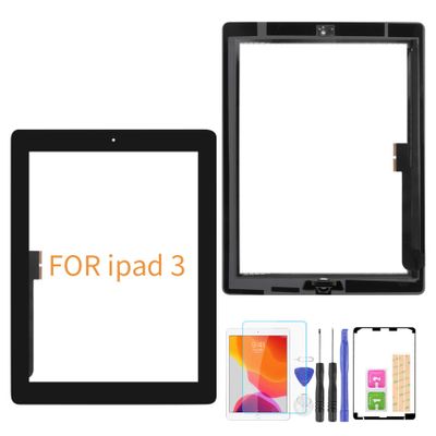 A-MIND for iPad 3 A1416 A1430 A1403 Touch Screen Replacement,with Free Tool Kits+Screen Protector (No LCD, No Instructions) Front Glass Panel Replacement (Black)