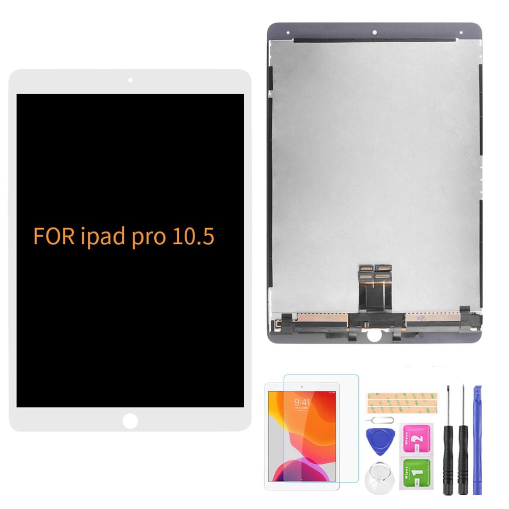 A-MIND for iPad Pro 10.5" 2017 A1701 A1709 LCD Display Touch Screen Assembly Replacement Parts, Tablet Front Panel & LCD Screen Repair,with Tool Set + Screen Protector (White)