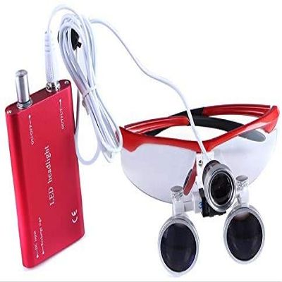 BoNew 3.5X-R Portable Binocular Optical Loupes Glass With Head Lamp (Loupe with Headlamp)