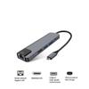 5 in 1 Multifunctional USB Type C Hub Hdmi 4K USB C Hub to Gigabit Ethernet Rj45 Lan Adapter 3 USB-C Charger;gray Candybarbar view 2