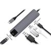 5 in 1 Multifunctional USB Type C Hub Hdmi 4K USB C Hub to Gigabit Ethernet Rj45 Lan Adapter 3 USB-C Charger;gray Candybarbar view 3