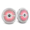 DS18 NXL-6SL/WH White Marine Slim Speaker  6.5", 2-Way, 100W Max, 25W RMS, 100% UV Stable, IP65 Marine Grade Specs, 4 Ohms, Integrated RGB LED Lighting - for All Elements, UTV, ATV & Jeeps (Pair) view 1