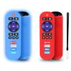 2 Pack Silicone Case for TCL Roku TV RC280 Remote, Protective Universal Replacement Lightweight Shockproof TCL Roku TV Remote Cover with Lanyard (Red+ Glowing Blue) view 1