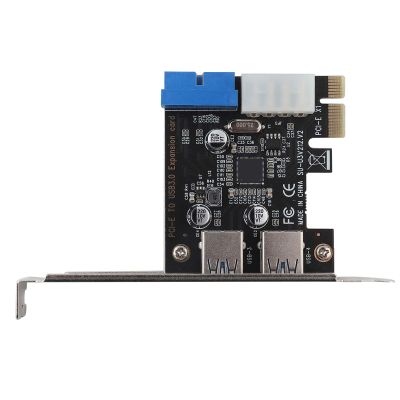2 Port PCI-E 3.0 to USB 3.0 Expansion Card, USB PCI-E Card with 19-Pin Connector Motherboard Adapter