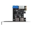 2 Port PCI-E 3.0 to USB 3.0 Expansion Card, USB PCI-E Card with 19-Pin Connector Motherboard Adapter view 1