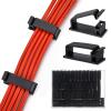 50Pcs Self Adhesive Cable Management Clips,Cable Organizers Wire Clips Cord Holder for PC Laptop Ethernet Cable Desktop Home Office(1.52 x 0.59 x 0.57, Black) view 1
