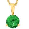 Houston Diamond District 1/2-2.5 Carat Round Emerald 3 Prong Pendant Necklace (AAA Quality) W/ 16" Gold Chain 14K Yellow Gold 0.74 Carat view 1