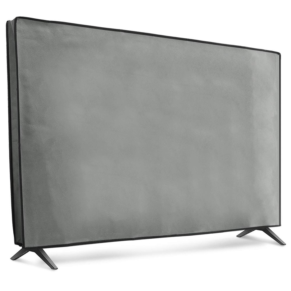kwmobile Dust Cover for 55" TV - Fabric Case TV Protector for Indoor Flat Screen TVs - Light Grey