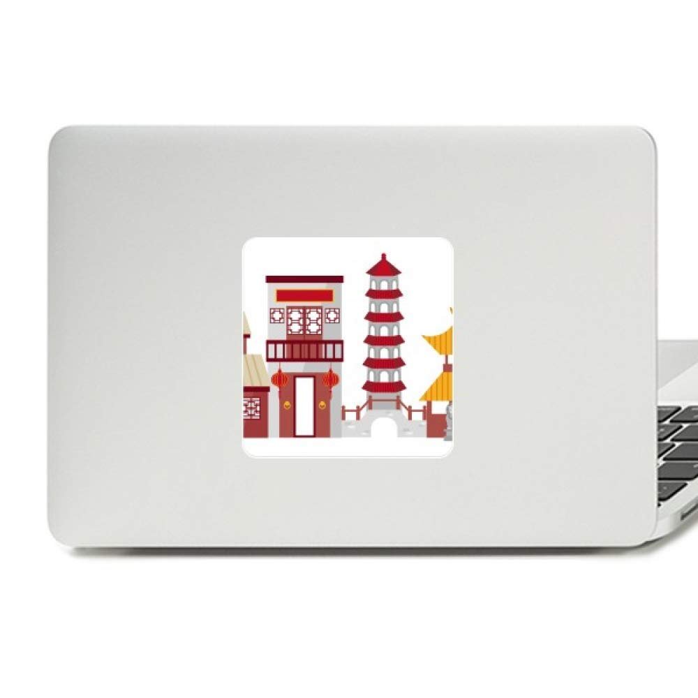 China Architecture Gate Chinese Pattern Decal Vinyl Paster Laptop Sticker PC Decoration