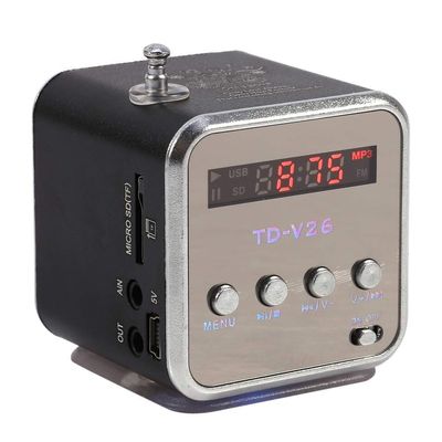 Eboxer Portable Mini Speaker Music Player FM Radio Stereo Speaker Support TF Card and U Disk, Brief Design, Perfect Mini Speaker for Room Bike Car for Phone/Tablet/Computer (Black)