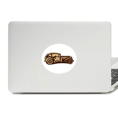 Brown Classic Cars Outline Pattern Vinyl Emblem Graphic Laptop Sticker Notebook Decal