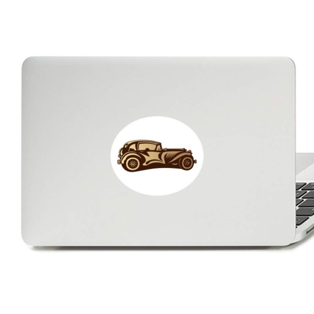 Brown Classic Cars Outline Pattern Vinyl Emblem Graphic Laptop Sticker Notebook Decal