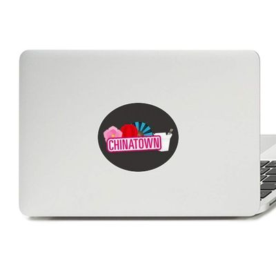 Flower Lantern Fan Red China Town Vinyl Emblem Graphic Laptop Sticker Notebook Decal