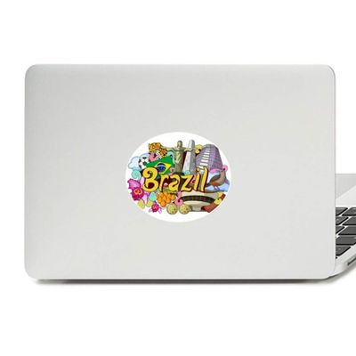 Soccer Oscar Niemeyer Brazil Graffiti Vinyl Emblem Graphic Laptop Sticker Notebook Decal